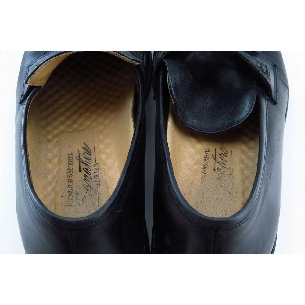Johnston & Murphy Loafers & Slip Ons Black Leather Men Shoes‎ Size 10.5 Medium